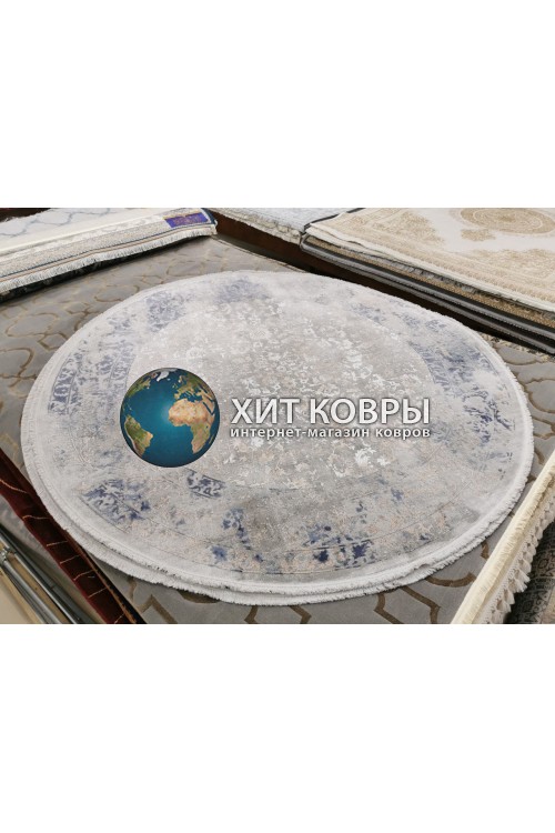 Турецкий ковер Elexus Olimpos 007 Серый-голубой круг